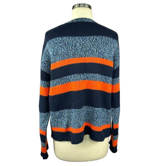 KULE Blue Orange Striped The Andre Sweater Cashmere Knit Women's Size Medium - Picture 3 of 12